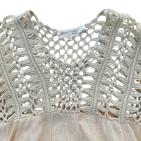 Listicle Boho Top Small Cream Neutral Bell Sleeves - Picture 11 of 13